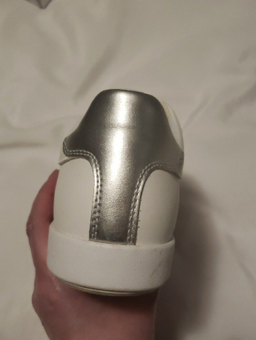 Geox White Sneakers with Silver Tongue Detail - Picture 5 of 6